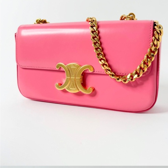 Celine Handbags - Celine Triomphe Claude - Pink with COA